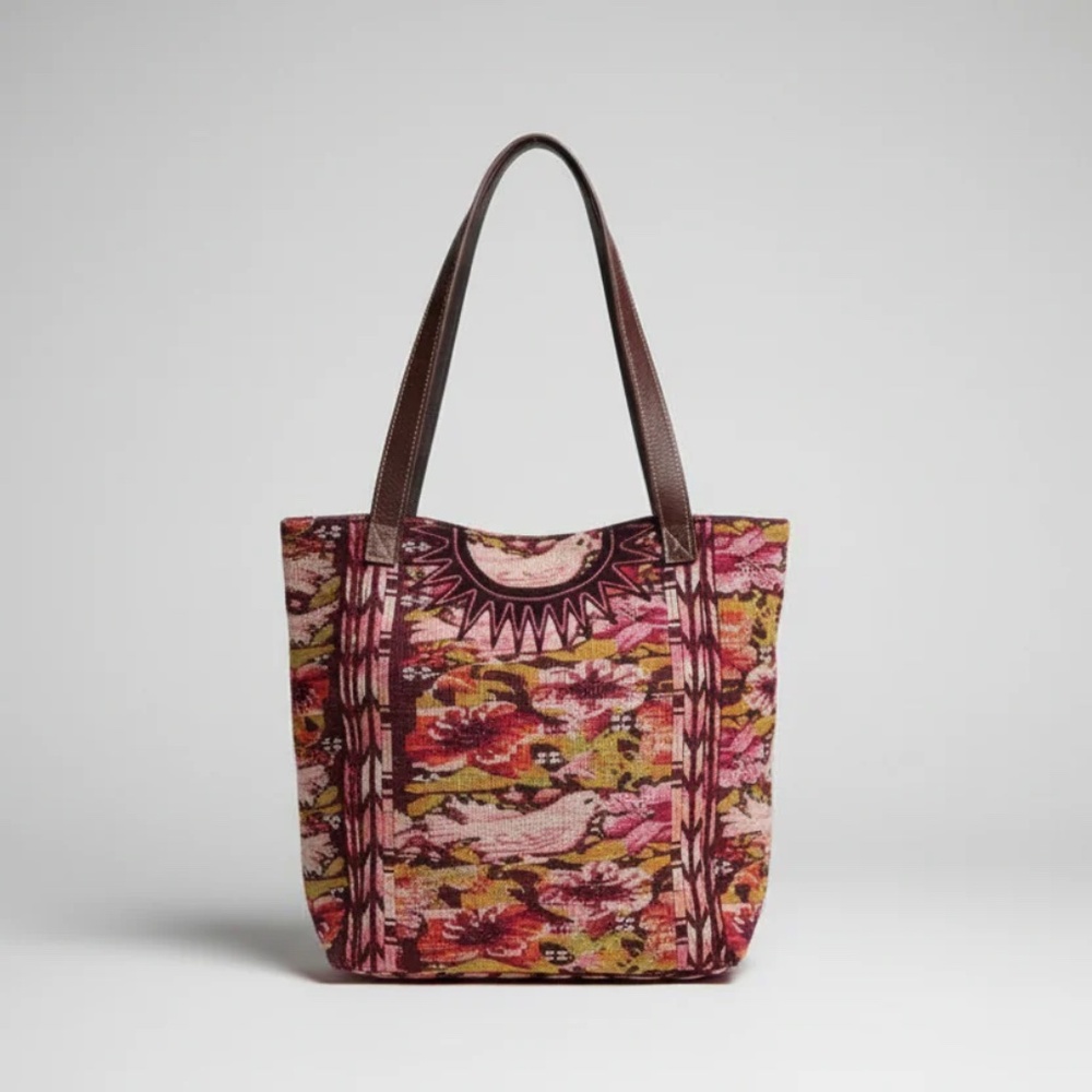 NWT Altiplano Tapestry Leather Tote Bag
